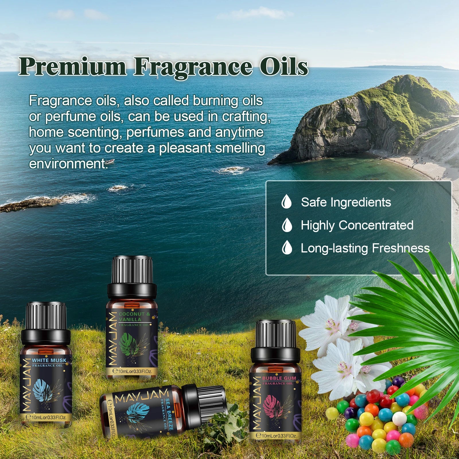 MAYJAM 10ml Fragrance Oil Sea Breeze Relaxing Aroma - Smarsty