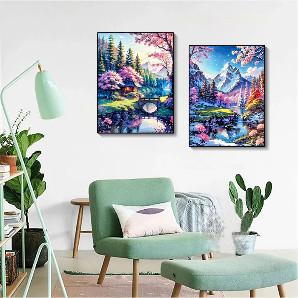 5D Diamond Art Aurora Landscape DIY Wall Decor - Smarsty