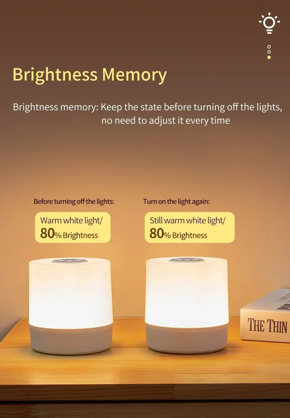 LED Rechargeable Night Lamp with Remote Control - Smarsty