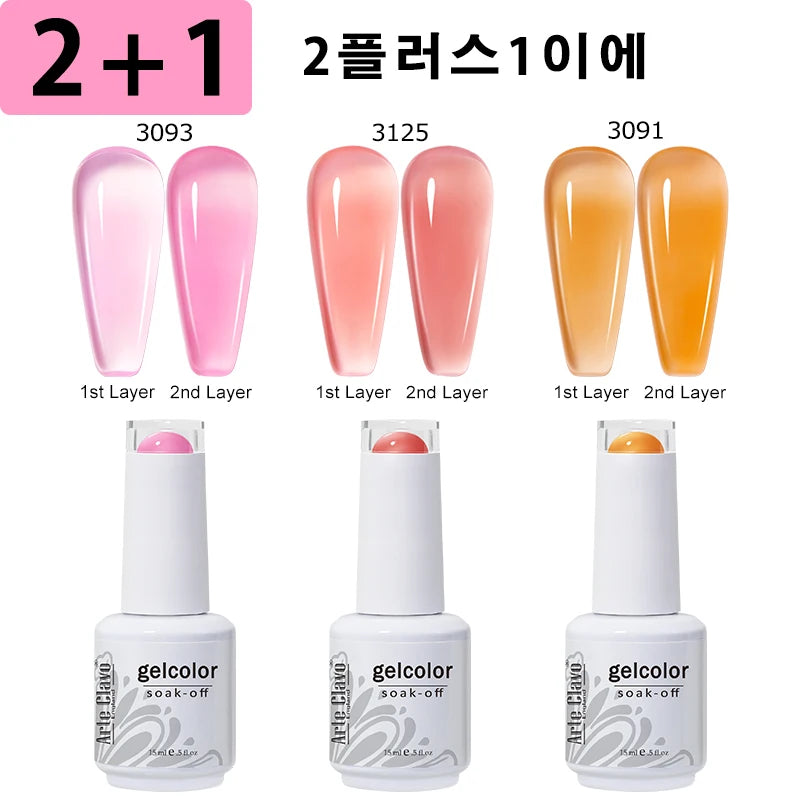 Summer Colorful Jelly Gel Nail Polish Set for Nail Art - Smarsty