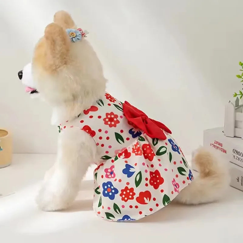 Small Dog Flower Princess Dress for Summer Fun - Smarsty
