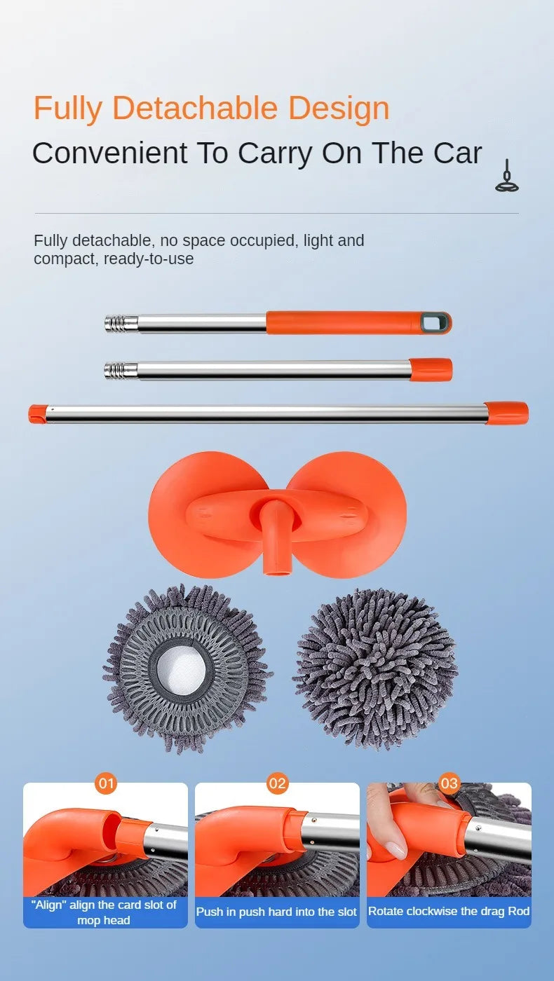 Telescopic Car Cleaning Brush Mop With Chenille Heads - Smarsty