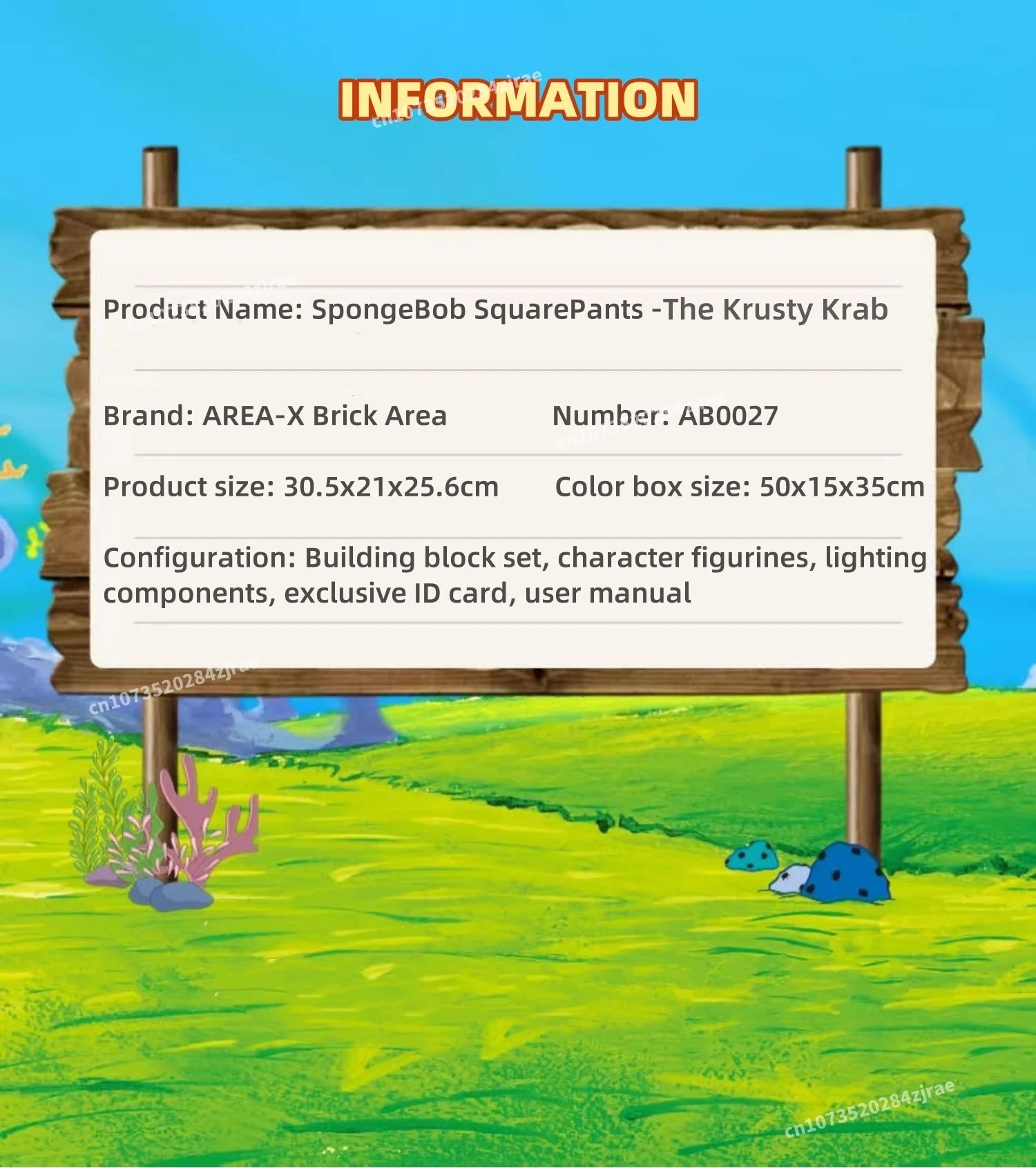 Spongebob building block cartoon Krusty Krab creative restaurant scene model Patrick Star assembly toy children's birthday gift by Smarsty