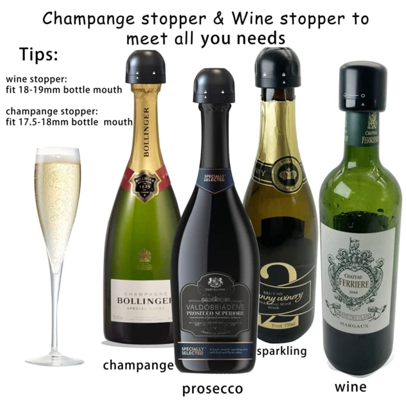 Silicone Wine Bottle Stopper Set for Freshness - Smarsty