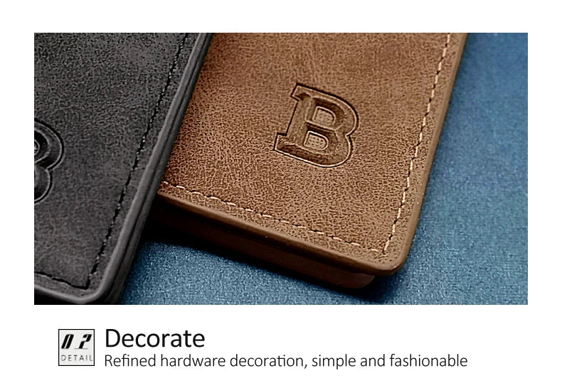 New Retro Men Leather Wallets Small Money Purses Design Dollar Price Top Men Thin Wallet With Coin Bag Zipper