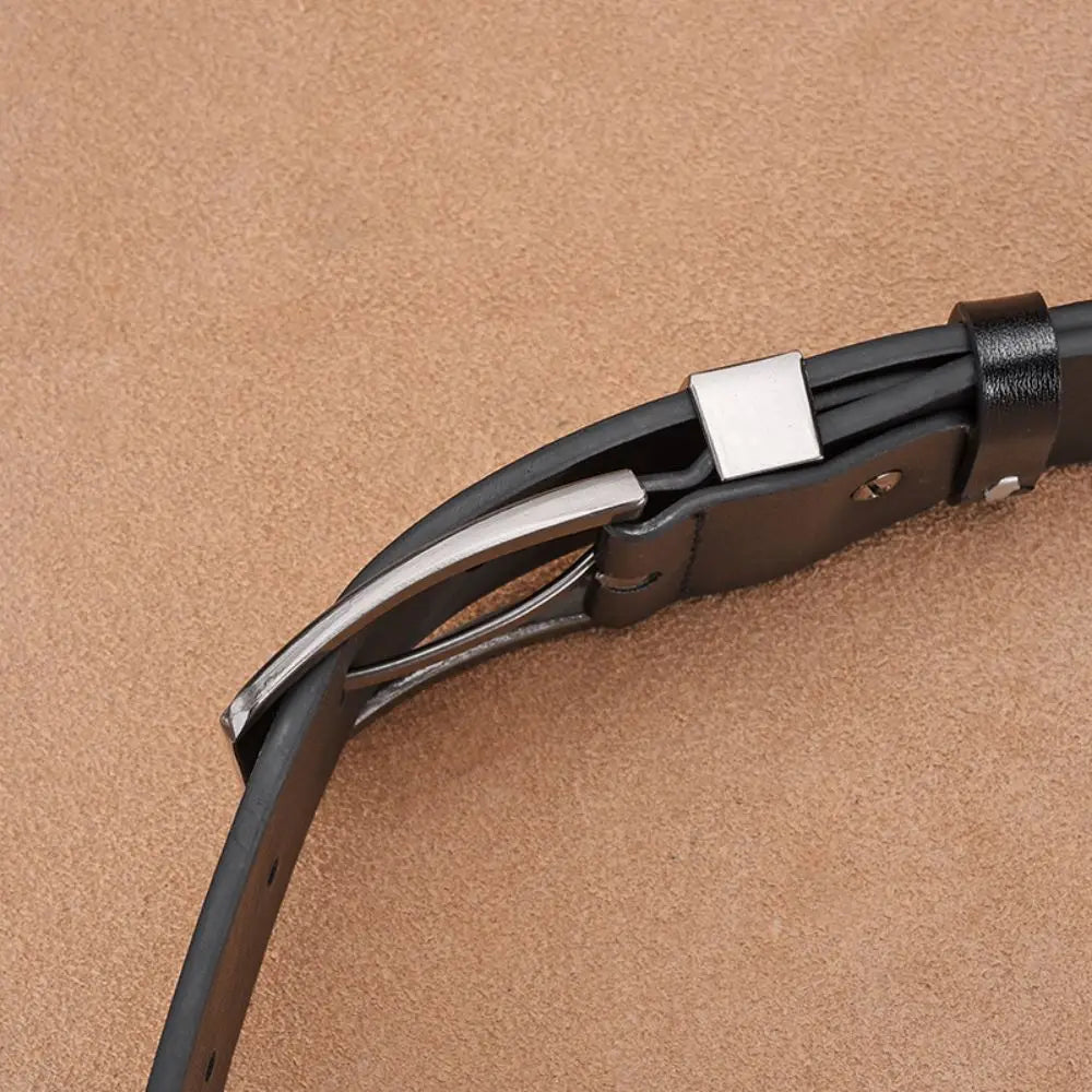 Genuine Leather Mens Casual Belt High Quality Buckle - Smarsty