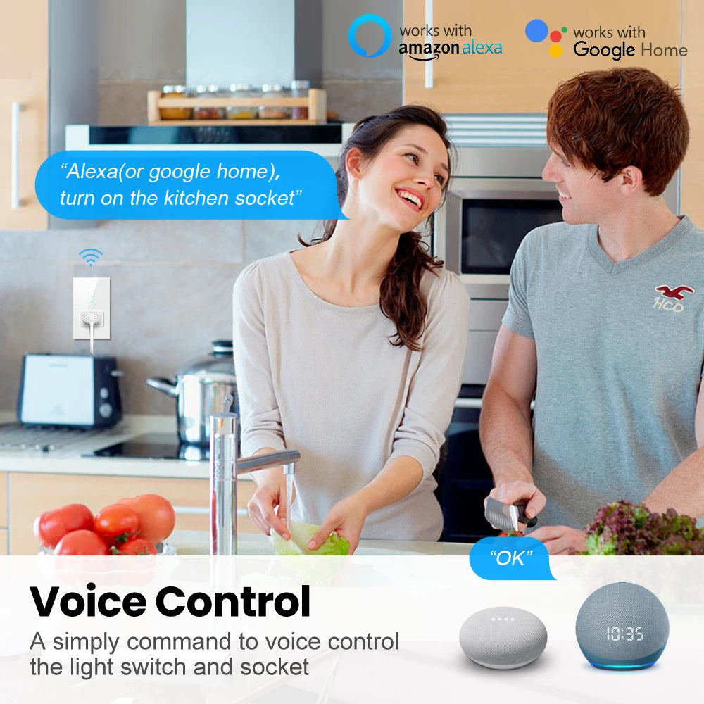 AVATTO Smart Light Switch with WiFi Control and 20A Socket - Smarsty