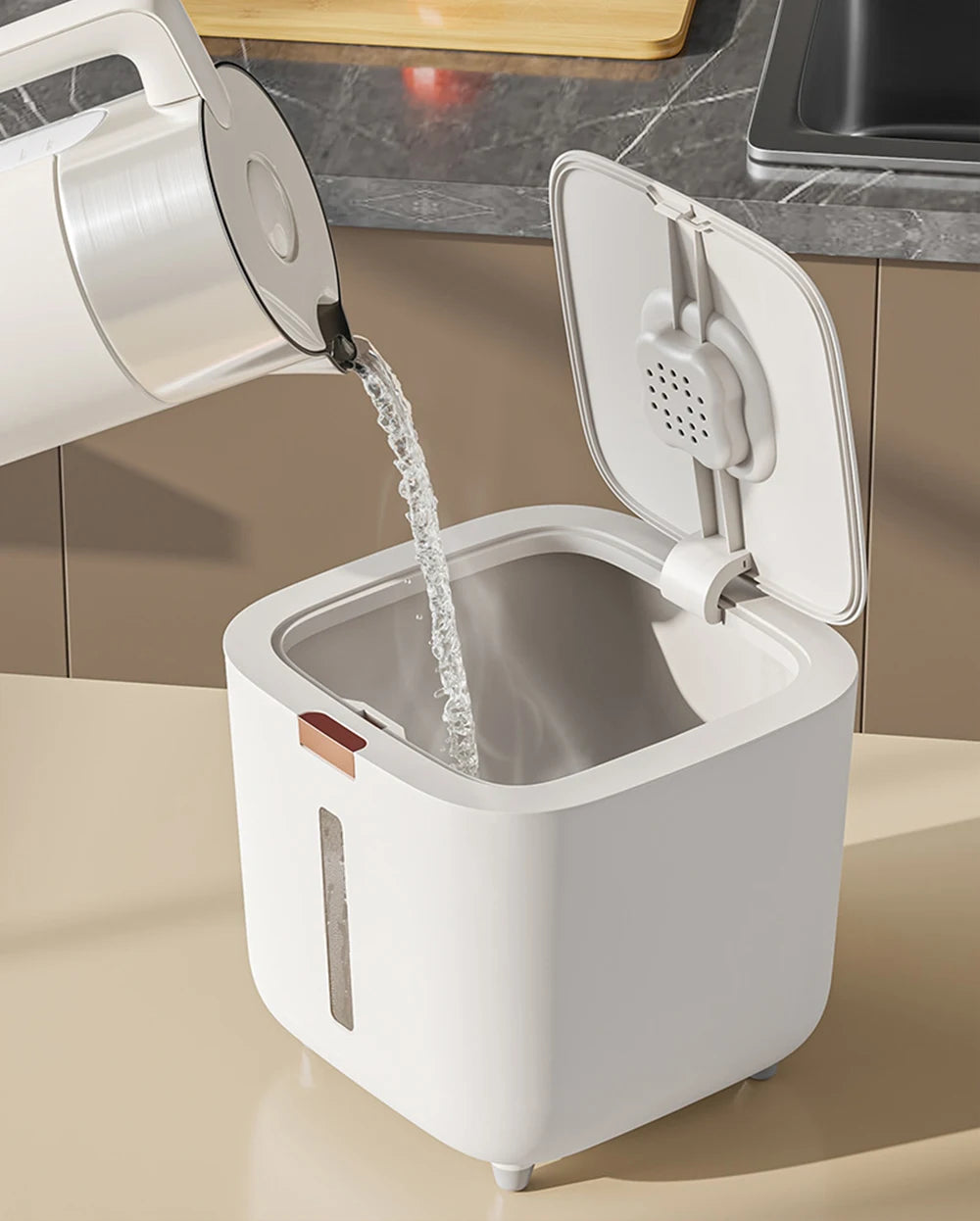 Insect Proof Moisture Proof Rice Box Grain Sealed Jar Kitchen Container 5/10KG Storage Kitchen Container Storage Box with Lid by Smarsty