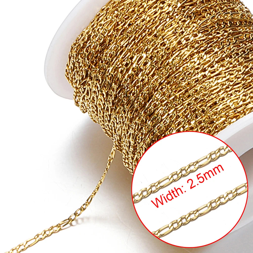 No Fade 2 Meter Stainless Steel Chain For Jewelry Making - Smarsty