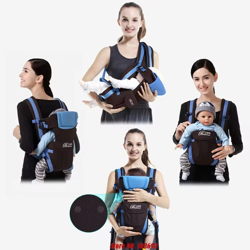 Baby Sling Carrier, 4-in-1 Ergonomic Baby Backpack Carrier, Easily Adjustable Baby Carrier Newborn to Toddler by Smarsty