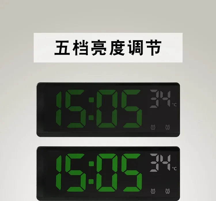 Voice Control LED Alarm Clock with Temperature Display - Smarsty