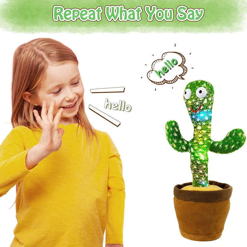 Kids Dancing Talking Cactus Toys Interactive Talking Sunny Cactus Electronic Plush Toy Home Decoration for Children Xmas Gifts - Smarsty