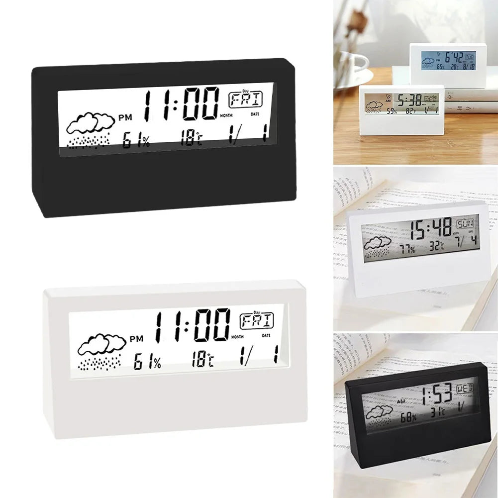 Digital Thermo-Hygrometer Alarm Clock for Home Decor - Smarsty