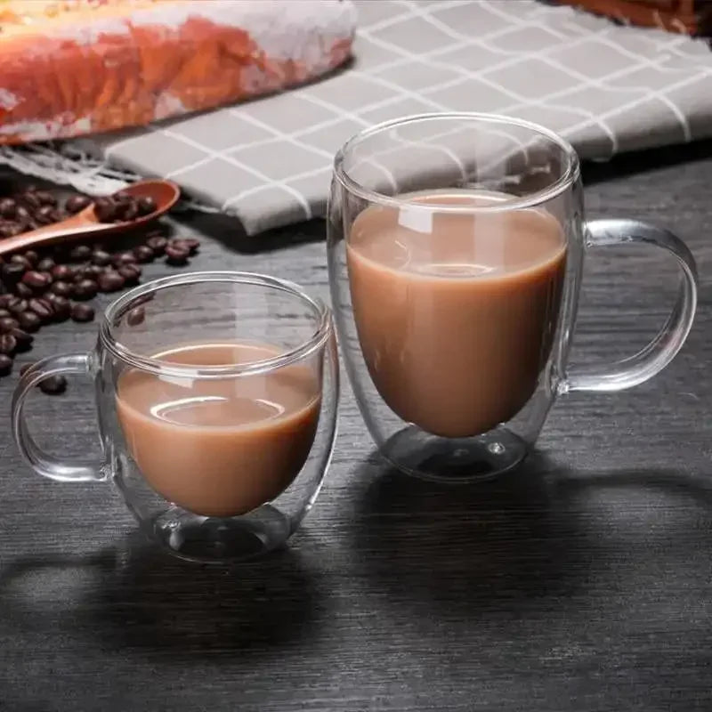 Double Bottom Thermal Glass Coffee Cup Set - Smarsty