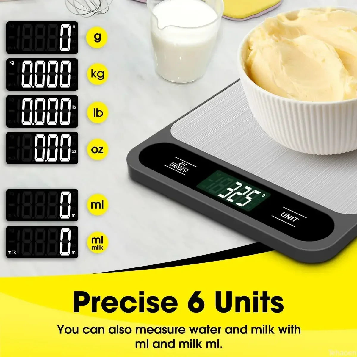 Digital Kitchen Scale With LED Display Waterproof Design - Smarsty