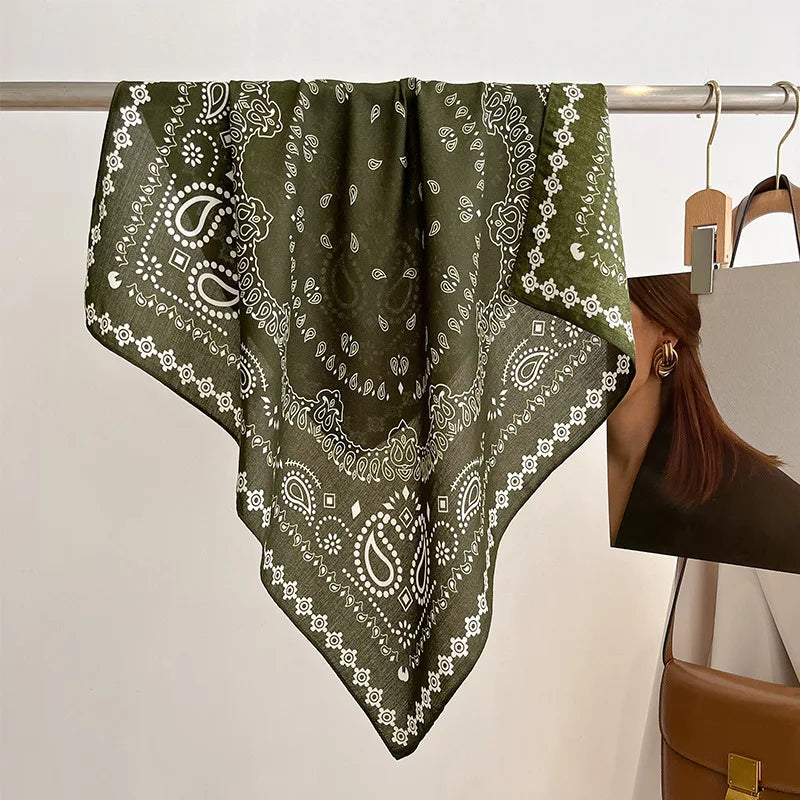 Breathable Cashew Print Silk Scarf for Women - Smarsty