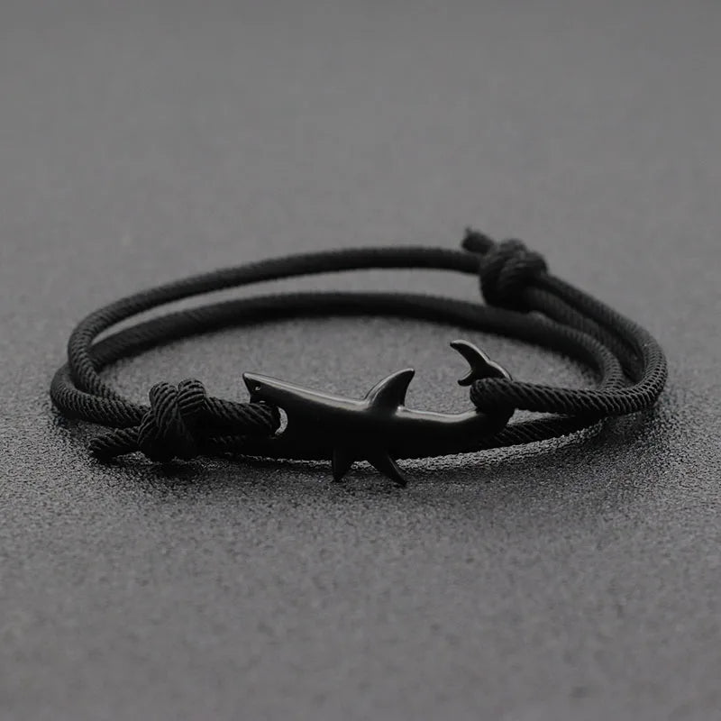 Men’s Adjustable Shark Bracelet Double Layer Rope Strand - Smarsty