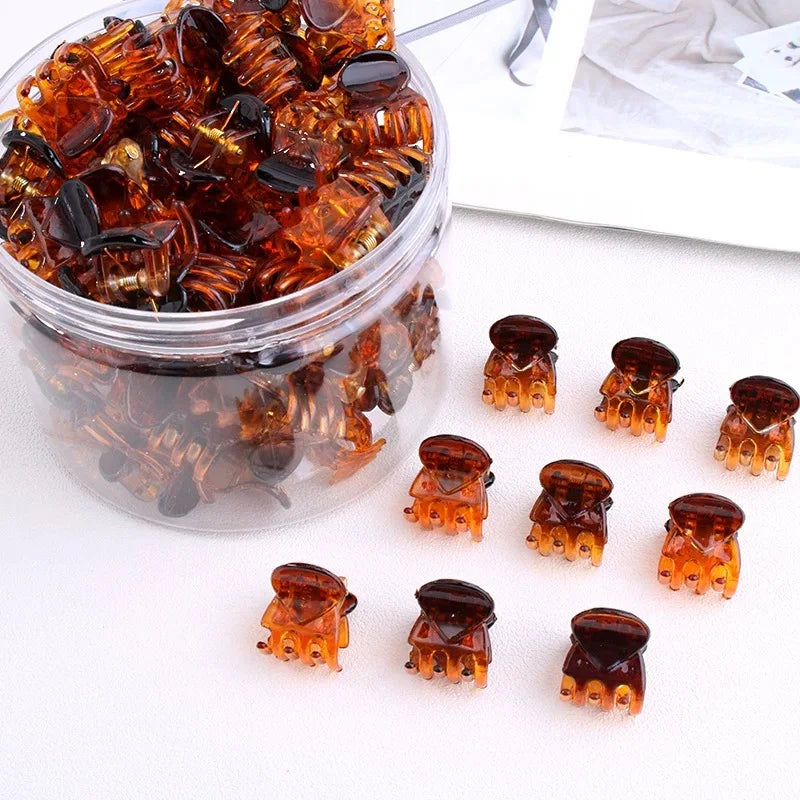 Mini Hair Claw Clips Small Black Transparent Secure - Smarsty