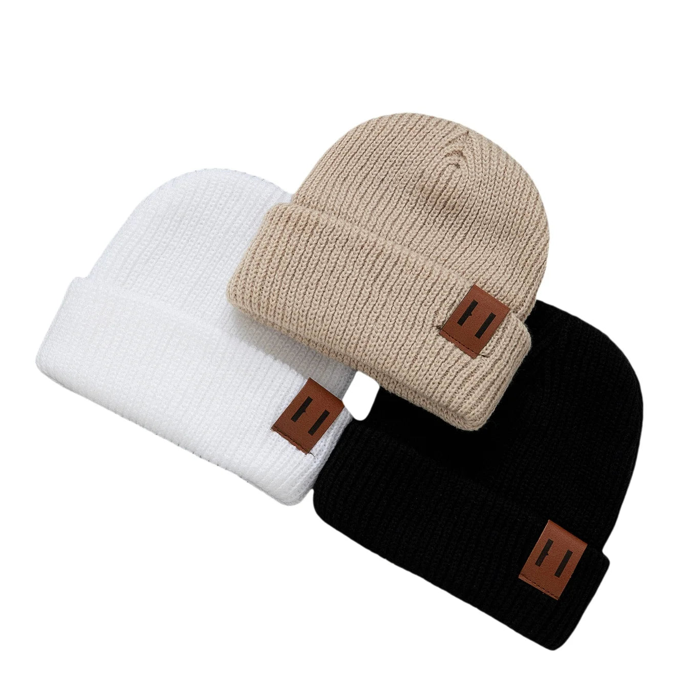 3pcs Autumn Winter Baby Warm Knitted Hats Kids Knit Beanie Hat Solid Color Children Hat For Boys Girls Accessories