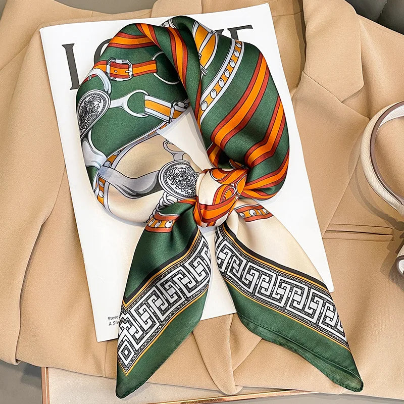 Silk Square Scarf for Women Sun Protection Luxury Shawl - Smarsty