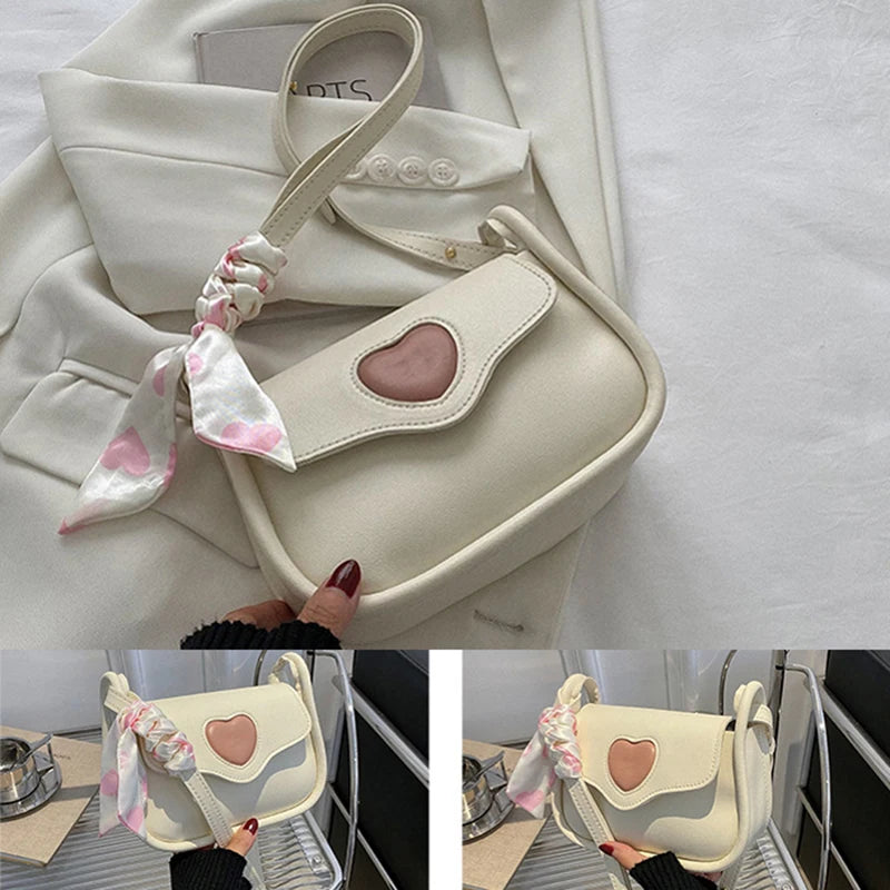 Women Slant Crossbody Saddle Bag Retro Love Pattern - Smarsty
