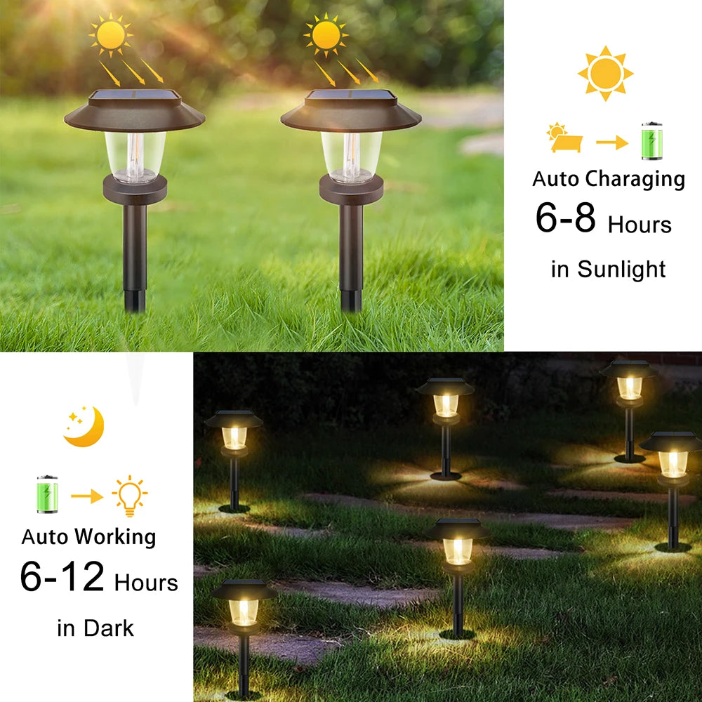 Solar Pathway Lights LED Waterproof for Garden Walkway - Smarsty