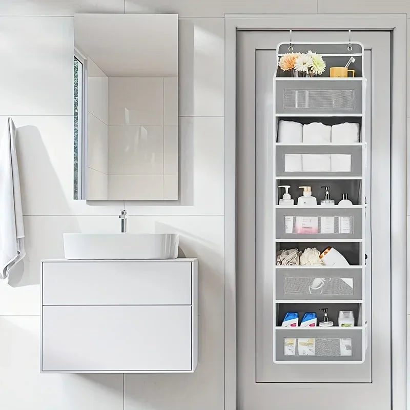 5-Shelf Hanging Storage Organizer - Behind Door, Anti-Tilt, 5 Large Capacity Pockets, Suitable for Bedroom, Bathroom by Smarsty