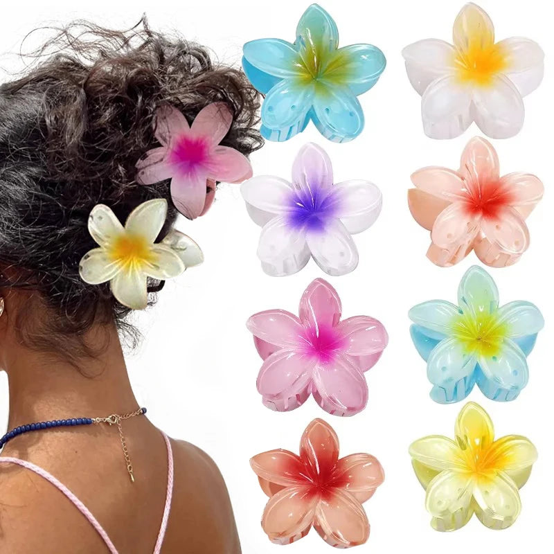 Hawaiian Gradient Hair Clips Flower Beach Vacation Style - Smarsty