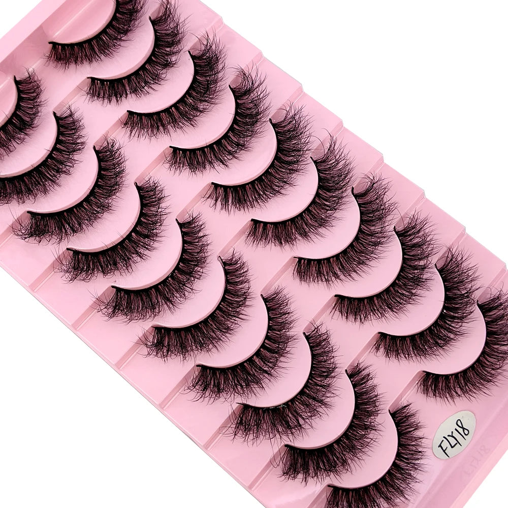 10 Pairs Handmade Faux Mink Eyelashes for Natural Look - Smarsty