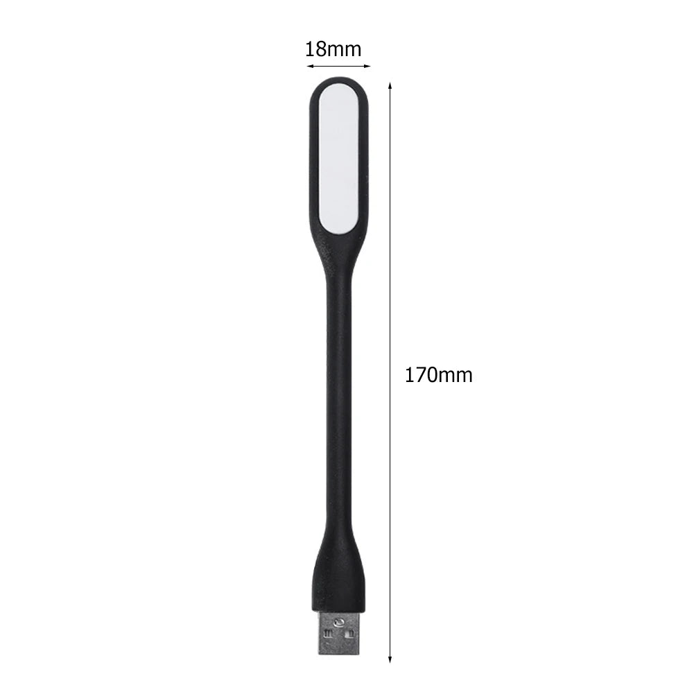 USB LED Light Book Light Flexible Portable Night Light Gooseneck USB Lamp Compatible for Power Bank Notebook Laptop