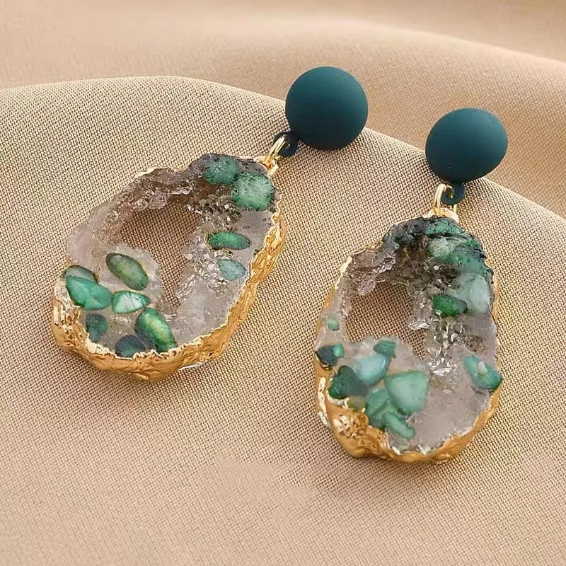 Vintage Emerald Drop Earrings for Women - Fairycore Style - Smarsty