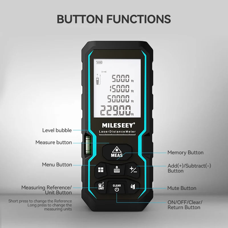 MILESEEY S6 Laser Tape Measure Accurate Distance Measuring Tool - Smarsty