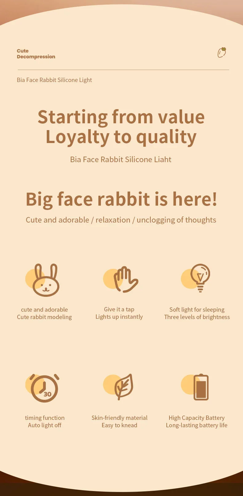 Cute Silicone Rabbit LED Night Light for Kids - Smarsty