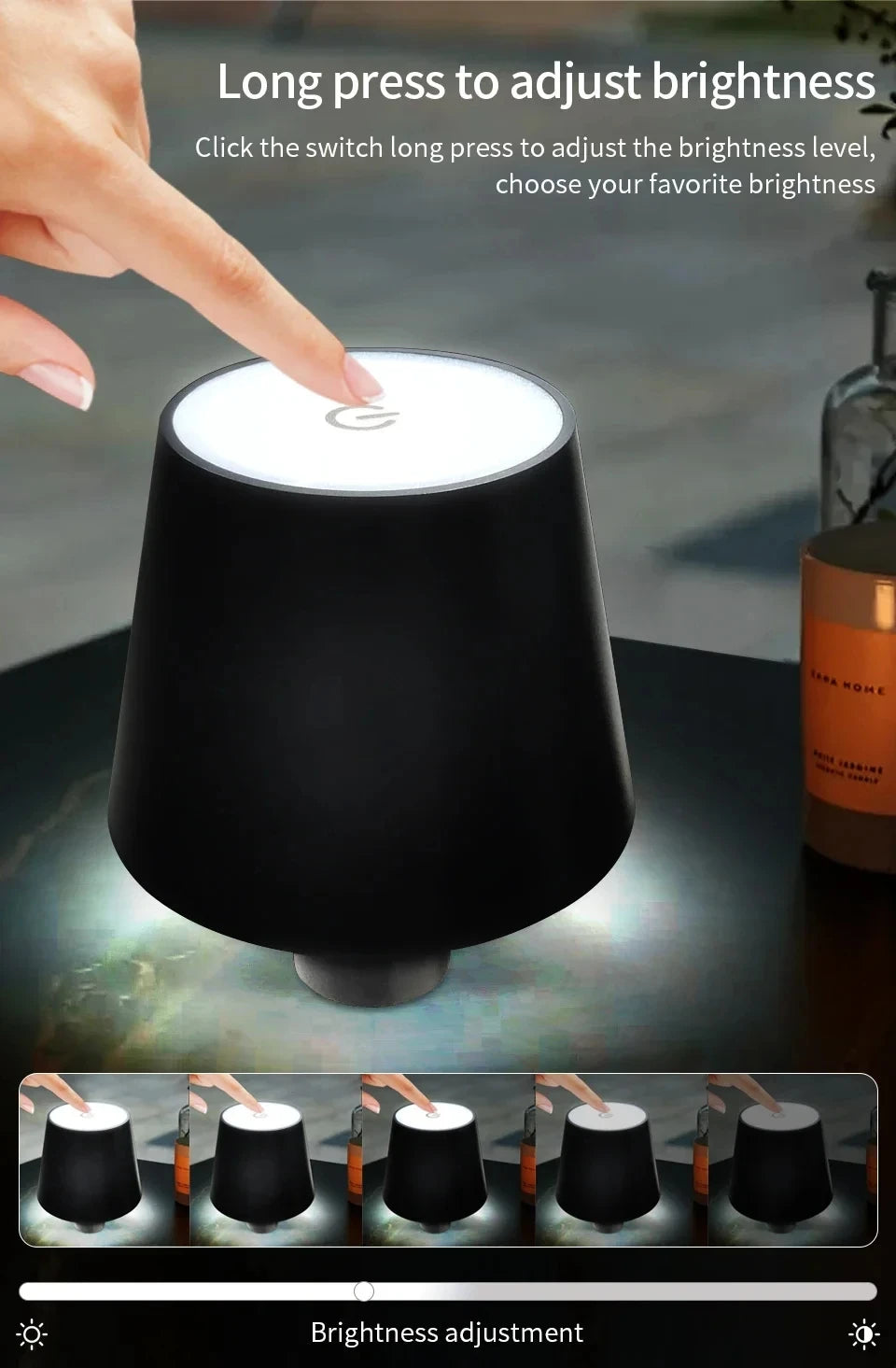 Rechargeable LED Desk Lamp with Touch Dimming Feature - Smarsty