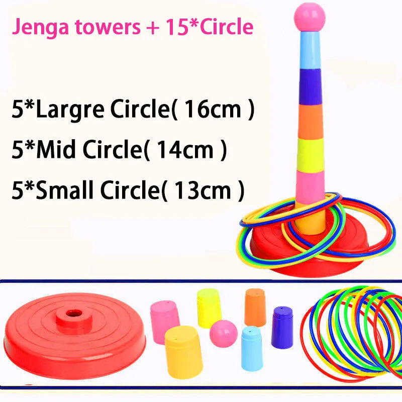 Children Throw Circle Game Ferrule Stacked Toys Fun Indoor Outdoor Parent-Child Interactive Circle Layers Early Education Gift - Smarsty