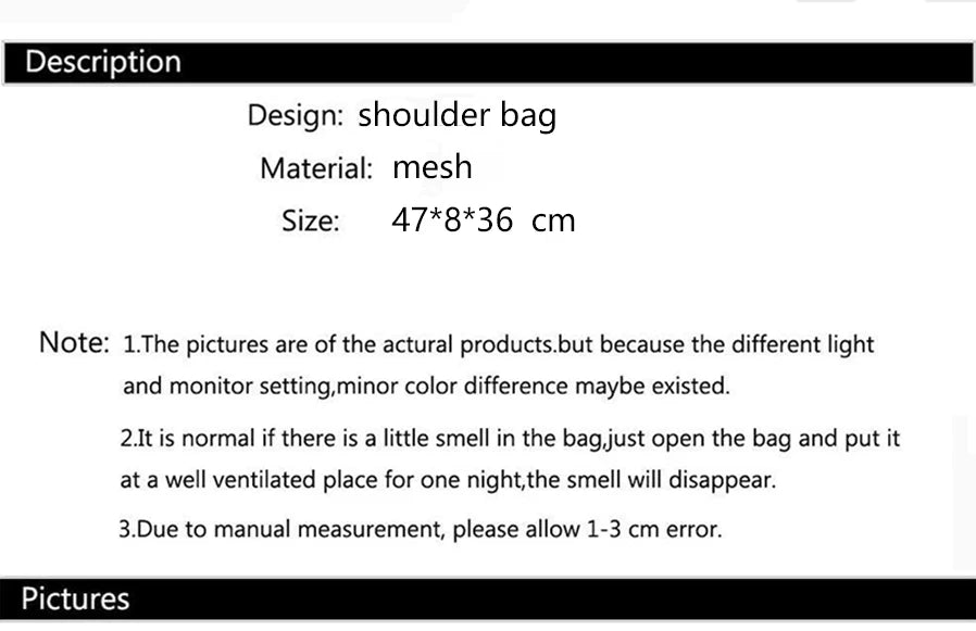 Transparent Mesh Shoulder Bag for Travel and Beach - Smarsty