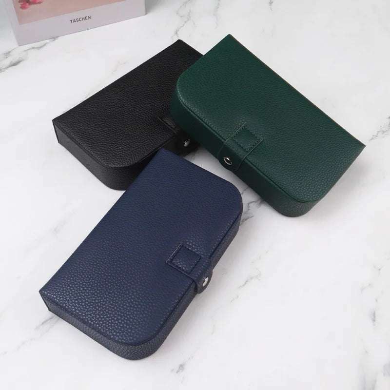 Portable Jewelry Organizer Case for Travel with Leather Storage - Smarsty