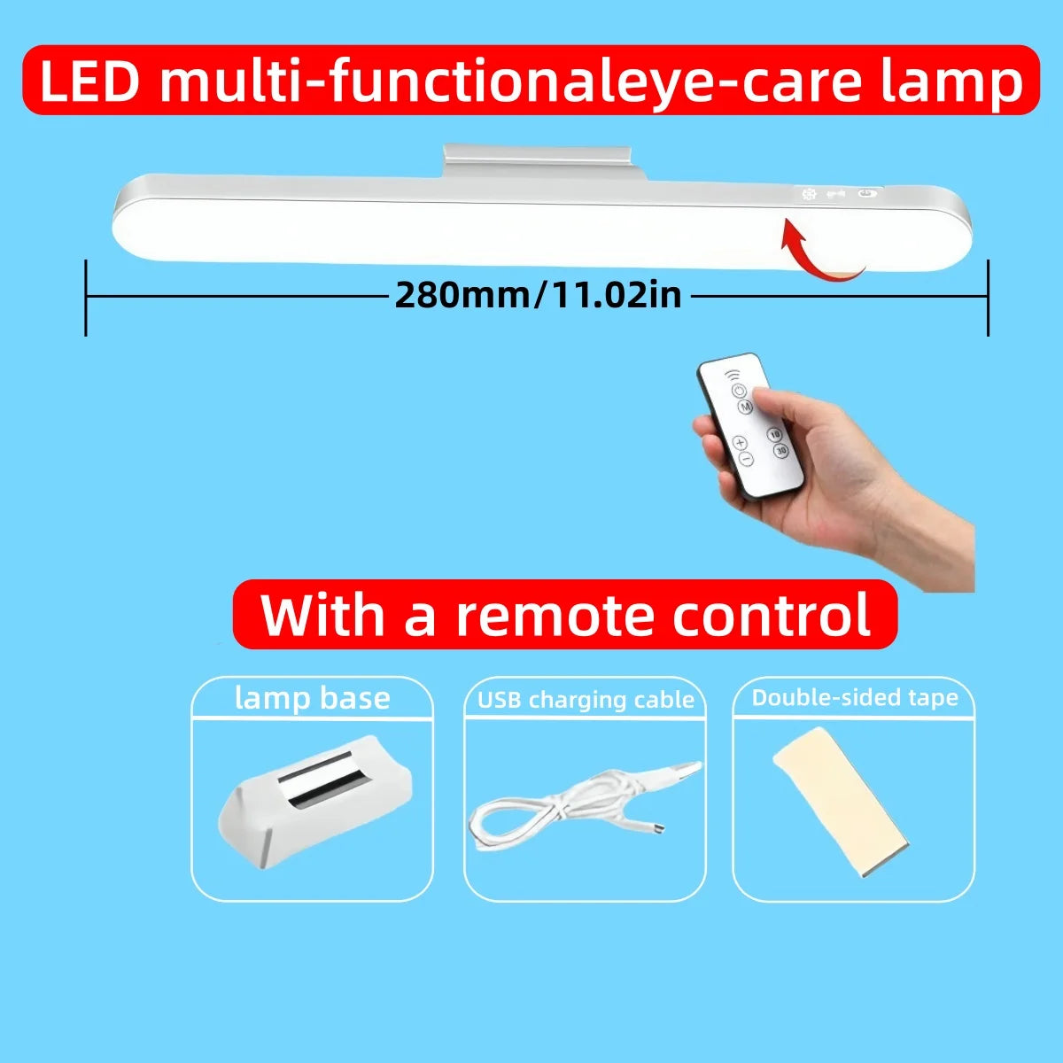 Rechargeable LED Table Lamp with Magnetic Base and Dimmable Light - Smarsty