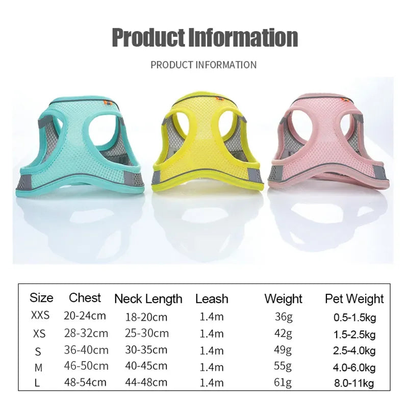 Reflective Adjustable Pet Harness for Small Dogs - Smarsty