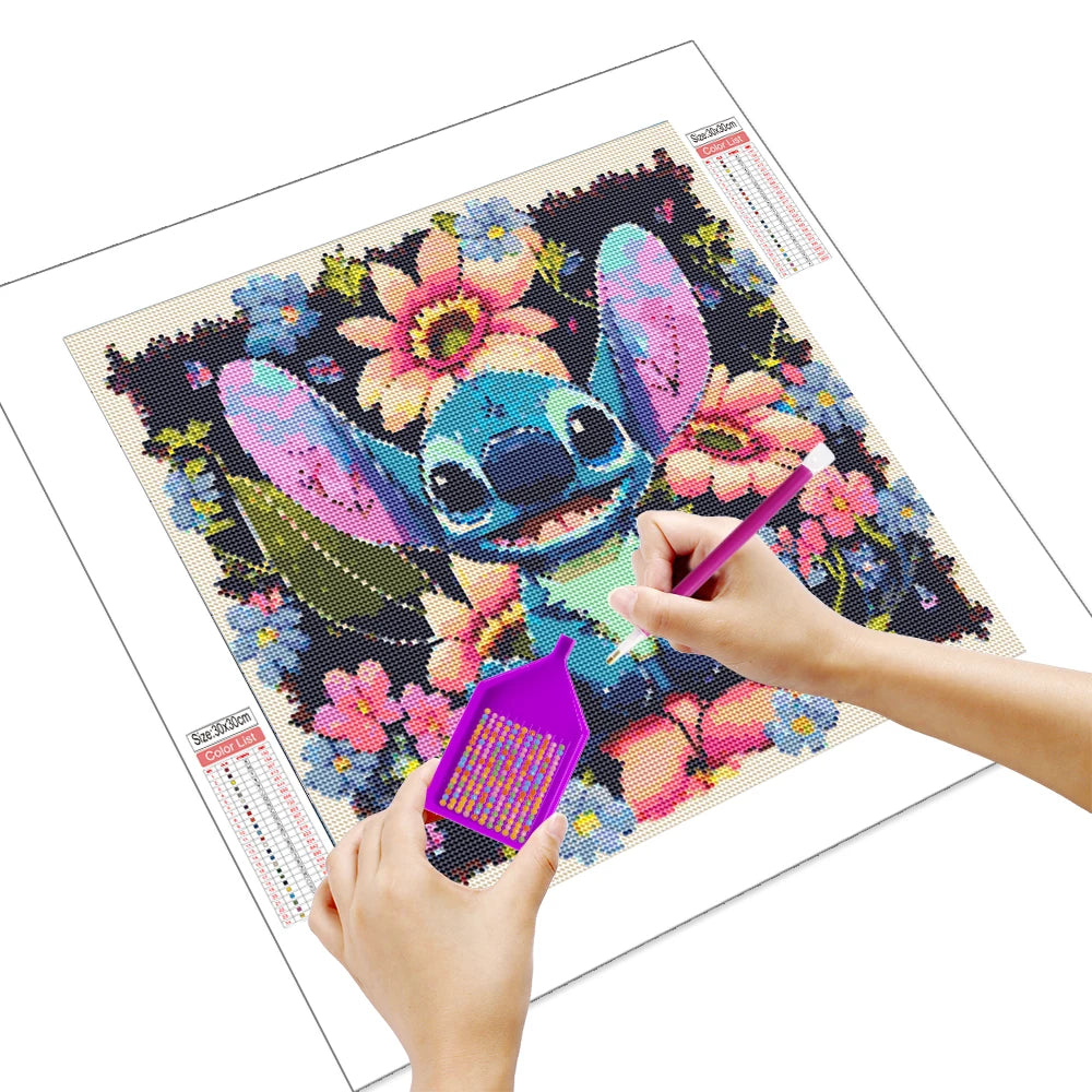 Disney 5D Diamond Painting Stitch Flower Home Decor - Smarsty