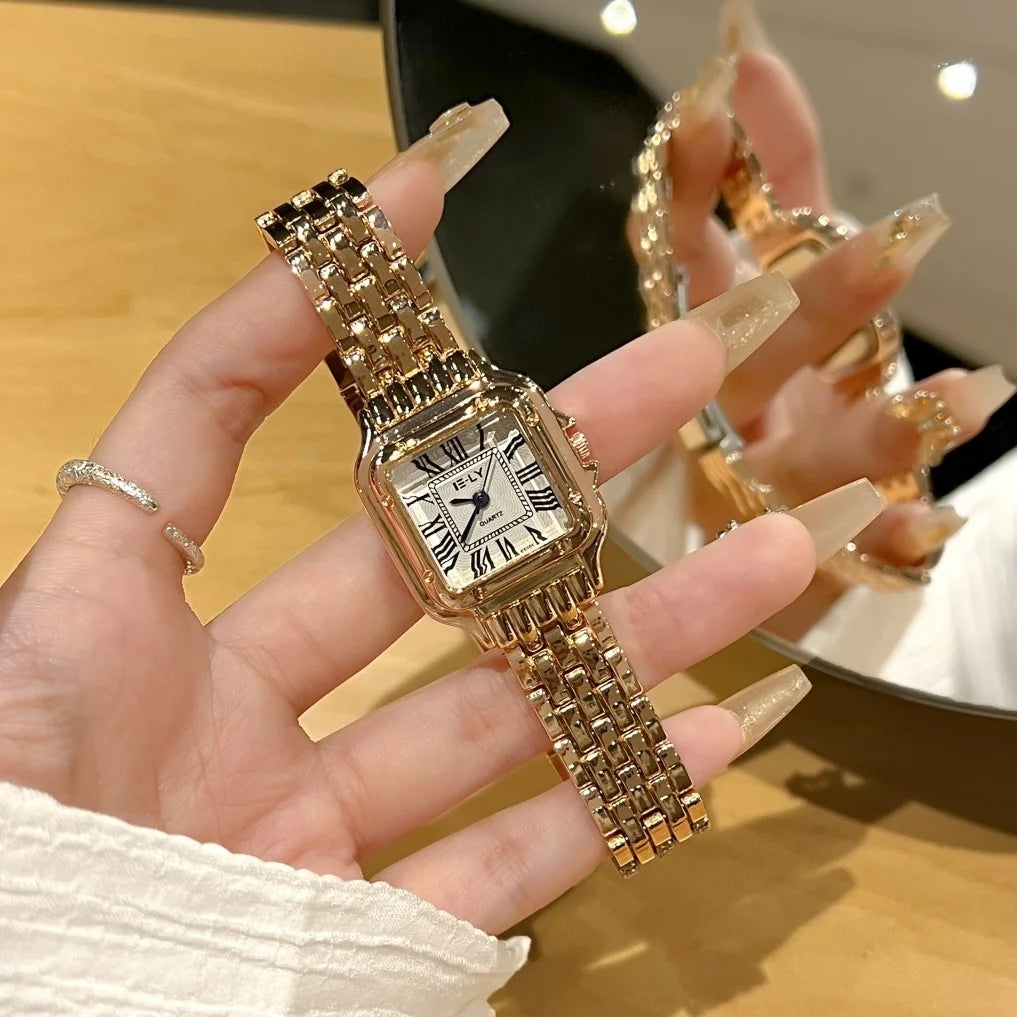Light Luxury Gold Stainless Steel Women's Quartz Watch - Smarsty