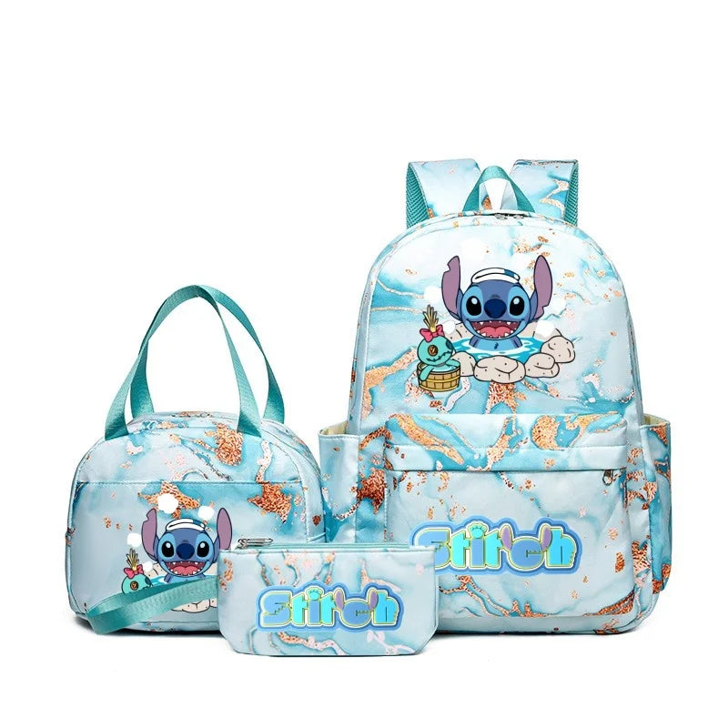 Cartoon Print Kids Backpack Set Large Capacity Lunch Bag - Smarsty