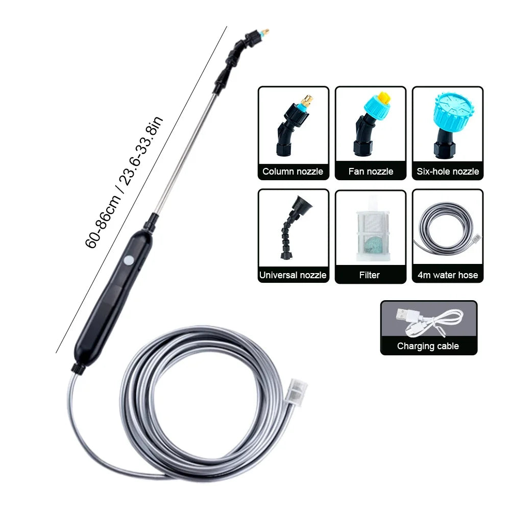 Portable Electric Sprayer with Adjustable Nozzles and Telescopic Handle - Smarsty