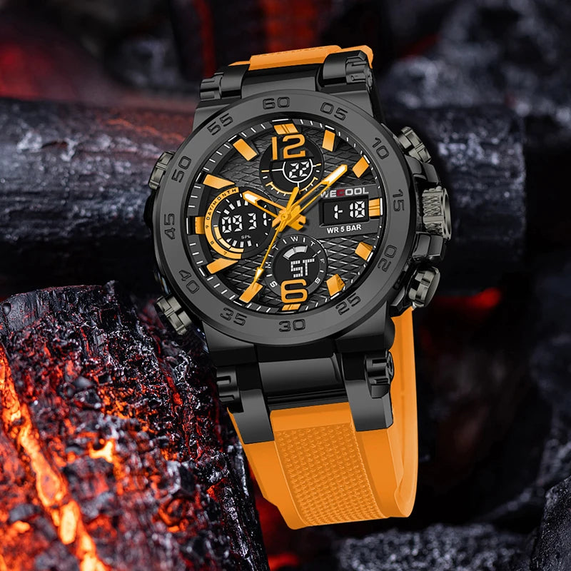 Wecool Waterproof Dual Display Alarm Clock Watch - Smarsty
