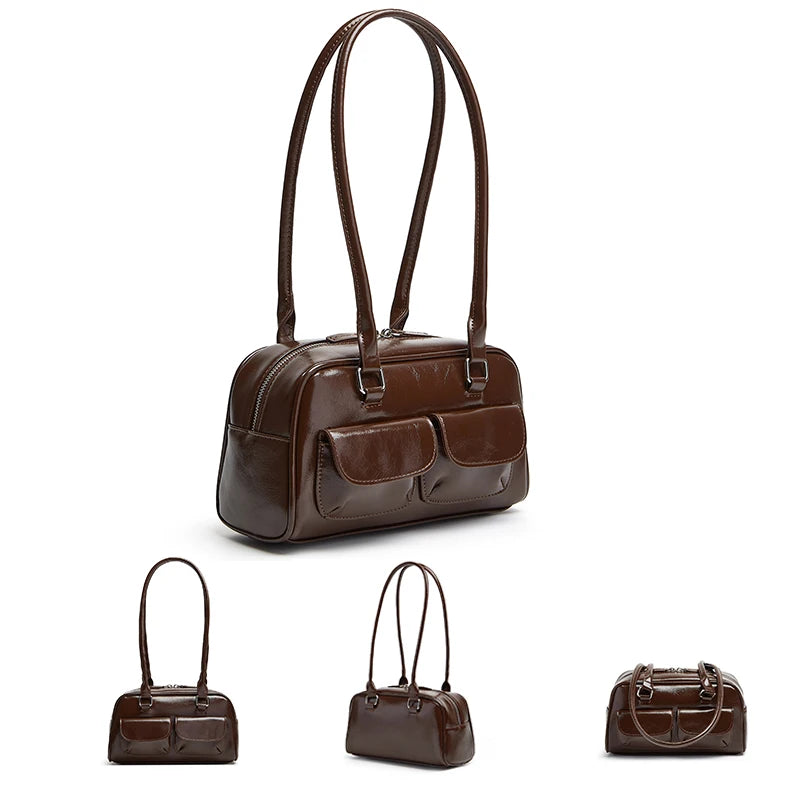 PU Leather Bowling Bag For Women With Multi Pocket Storage - Smarsty