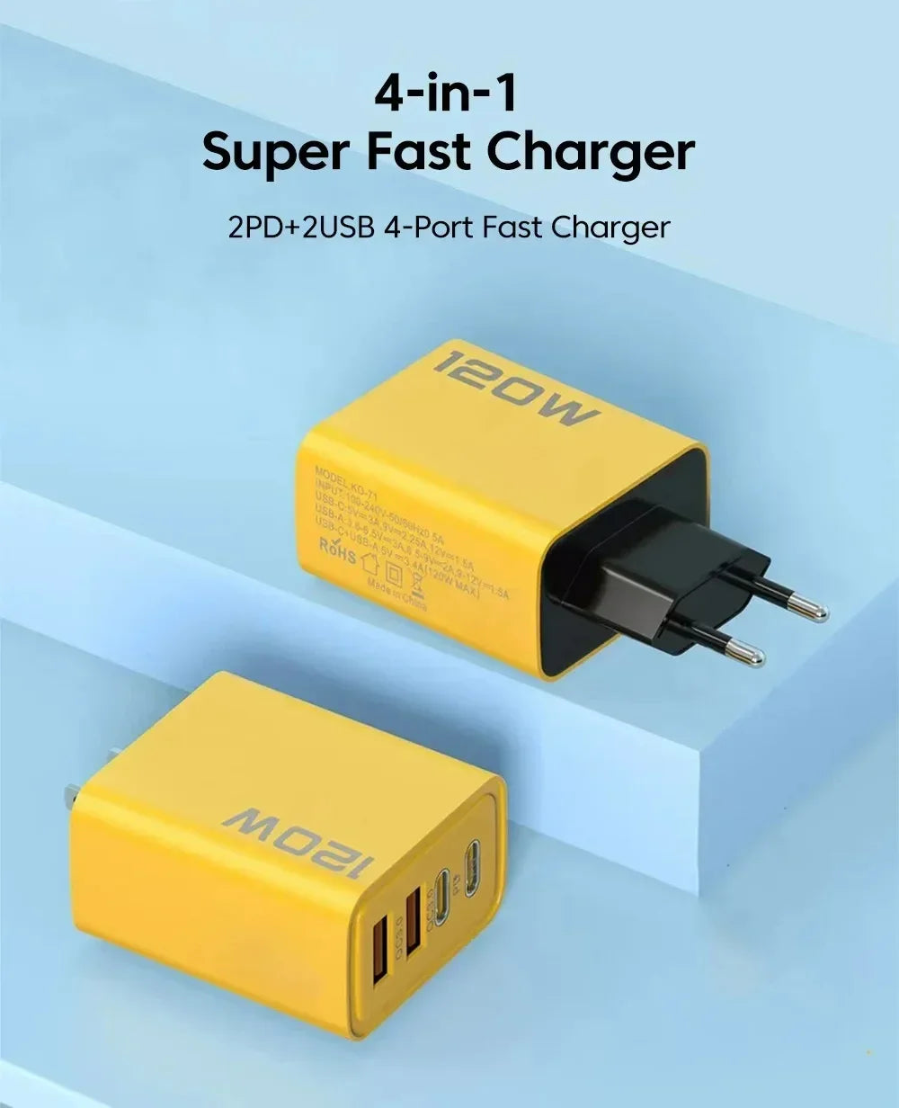 120W USB C Fast Charger PD Quick Wall Adapter Universal - Smarsty