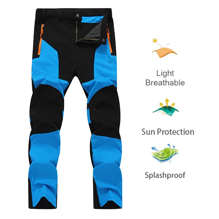 TRVLWEGO Men Summer Sports breathable Pants Hiking Trousers Camping Splash Prevention Quick Dry UV Resistant Elastic Thin - Smarsty