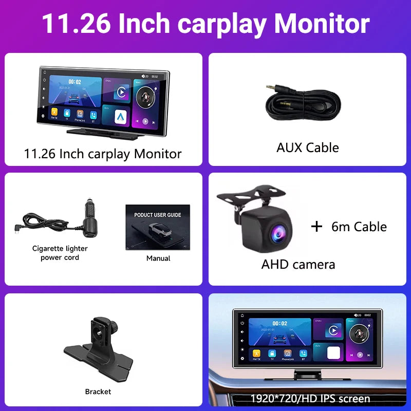 4K Dash Cam IPS Touch Screen With Wireless CarPlay Pro - Smarsty