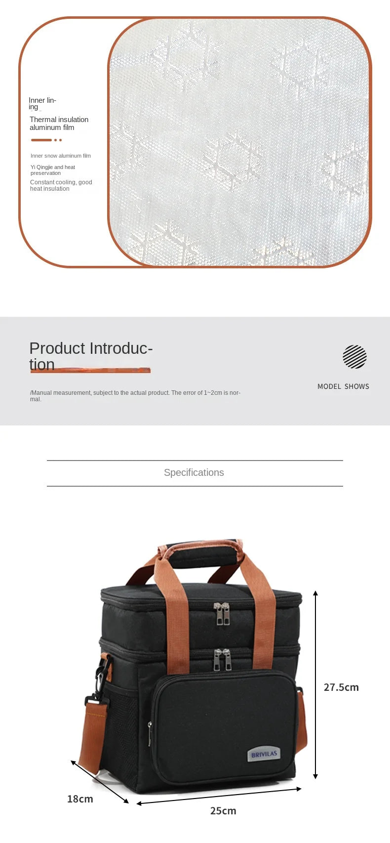 Double Layer Leakproof Lunch Bag Large Capacity Insulation - Smarsty