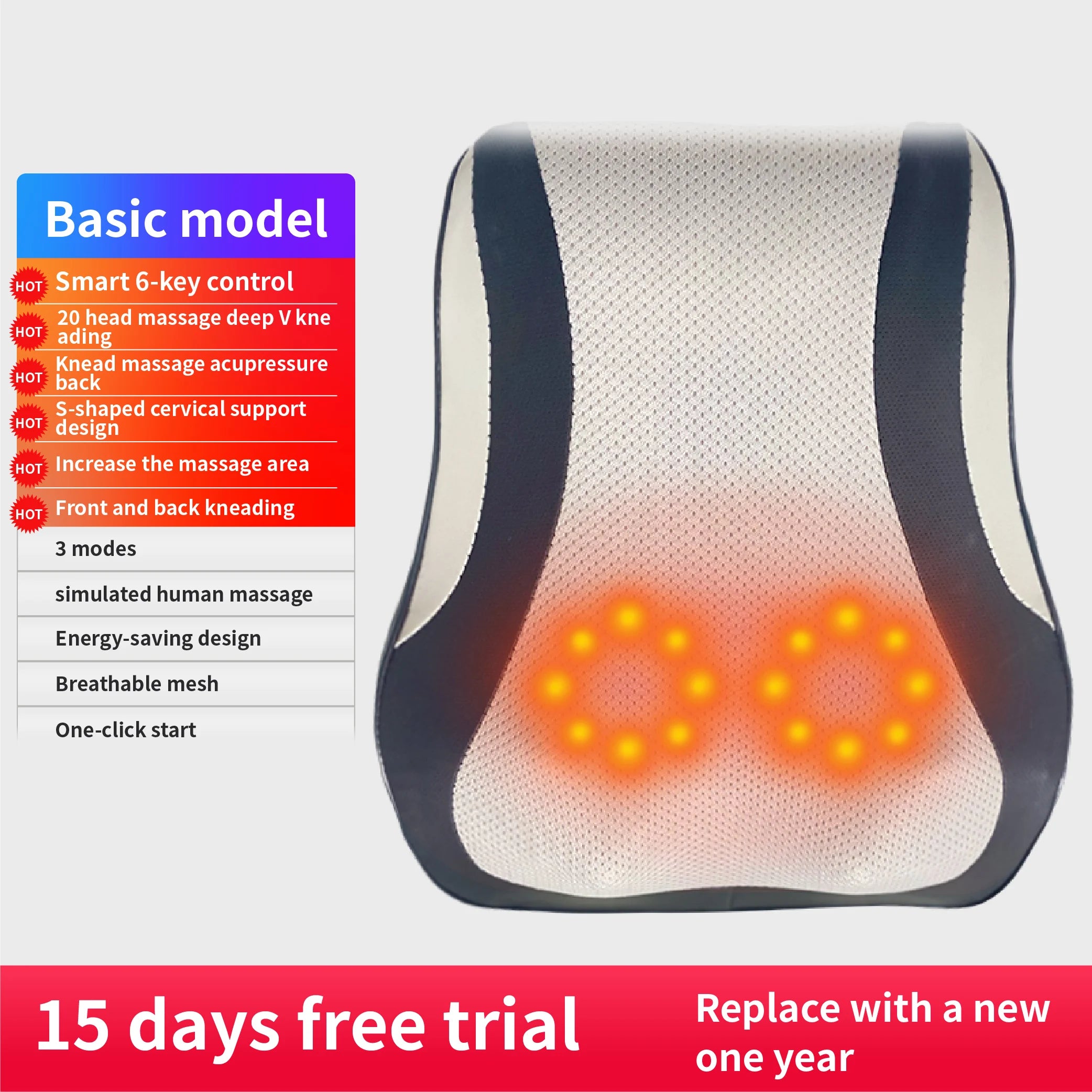 Electric Shiatsu Neck and Back Massager with Heating - Smarsty